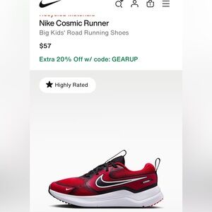 Nike Kids Cosmic Runner - Red and Black Sneakers